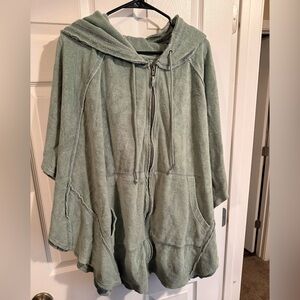 We The Free Sage Green Hooded Cape